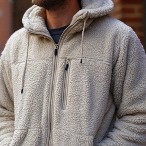 Veste Sherpa Homme Polaire Manches Longues Entièrement Zippée Manteau Hiver Chaud Veste Polaire Sherpa Homme Entièrement Zippée - Product Image 4