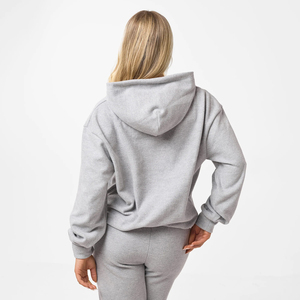 Ensemble 2 pièces pour femmes, survêtement streetwear hiver-été, ensembles de sweats à capuche et pantalons en coton épais 100%, vêtements de sport décontractés à épaules tombantes - Product Image 6