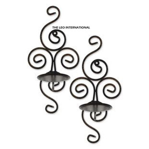 Portavelas Colgante de Hormigón Moderno con Acabado Negro en Forma de Hoja Metálica, Ideal para las Festividades Navideñas - Product Image 2