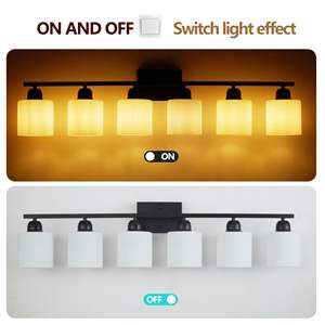 Lámparas de tocador modernas de 6 luces en negro mate de 38'' con apliques de pared para dormitorio y sala de estar - Product Image 6