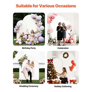 Set of 2 Gold Metal Arch <b>Backdrop</b> <b>Stands</b> 7.2 ft & 6 ft Stable Structure & Easy Assembly with Cover for <b>Weddings</b> - Product Image 6