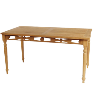 Table de salle à manger ou de jardin en teck avec des pieds tournés élégants et un design sculpté décoratif. - Product Image 1