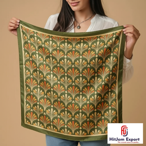 ผ้าพันคอไหมพิมพ์ลายดีไซน์สั่งทำพิเศษ ผ้าคลุมศีรษะแฟชั่น ผ้าพันคอสี่เหลี่ยม ผ้าคลุมไหล่ คอลเลคชั่นขายส่ง - Product Image 5