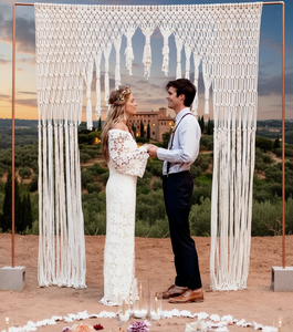 Cortina de Macramé Bohemia Hecha a Mano, de Algodón Ecológico, para Bodas, Ceremonias al Aire Libre, Eventos, Fiestas, Sesiones de Fotos y Hogar - Product Image 3