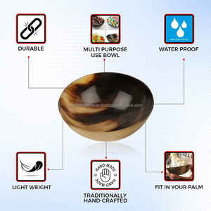 WONDER OVERSEAS Ecológico 5x2 pulgadas Ensaladeras de frutas Cuencos Cuerno Cuenco para servir Acabado natural pulido Decoración interior del hogar de colores - Product Image 6