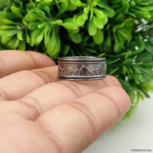 Black Plated Fish <b>Spinner</b> <b>Ring</b> Ocean Fidget <b>Ring</b> Handmade Anxiety Relief <b>Ring</b> Boho Statement <b>Ring</b> Gift for Her / Him - Product Image 1