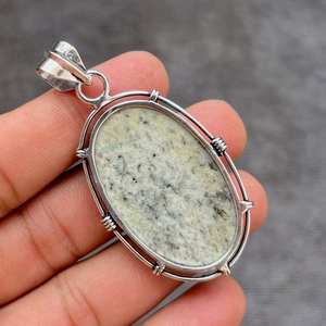 Pendentif K2 Azurite fait main en argent sterling 925, collier avec pierre précieuse naturelle bleu et blanc, cadeau pour femme - Product Image 3