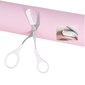 Tijeras de Acero Inoxidable Sólido Rectas y Curvas con Microresorte para Pestañas y Cejas, Nuevo Ingreso - Product Image 1