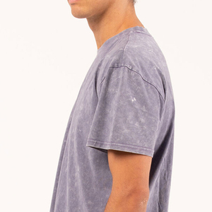 Camisetas de Hombre con Lavado Ácido, Estilo Vintage, Tela de Lana, Ropa Casual Urbana, Diseño Desgastado - Product Image 5