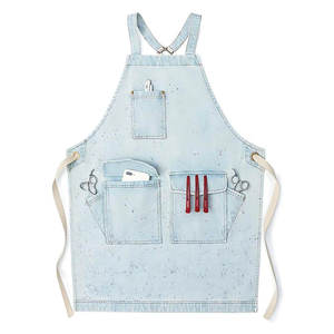 Tablier de barbier personnalisable en denim avec sangle de cou réglable - Product Image 3