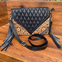 Tas amplop selempang pinggiran kulit Tooled tangan wanita desainer mode harga grosir tas tangan Clutch berlapis kisi berlian