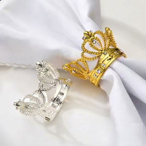 Anillos de servilleta modernos de metal dorado para decoración de mesas de boda, soporte vintage hecho a mano para restaurantes y banquetes en el hogar - Product Image 6