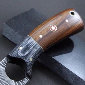 Couteau tactique à lame fixe en acier Damas pour la chasse, le désossage et le camping, multifonctionnel, en bois, pour la survie en extérieur, USA - Product Image 4