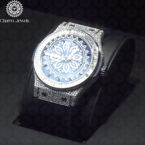 Charm_Jewels Luxury Stainless Steel <b>Watch</b> 40mm Round Dial Analog Quartz Movement Sapphire Crystal Leather Band Women's Fashion - Product Image 6