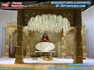 Mandap de Boda Estilo Templo Grand Gopuram, Mandap de Boda Temático Tirupati Gopuram, Mandap de Fibra de Lujo para Arreglos de Escenario, EE. UU. - Product Image 6