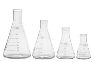 Frasco cónico Erlenmeyer de vidrio de borosilicato de 250ml de alta calidad, el mejor precio del proveedor de suministros de laboratorio indio - Product Image 2