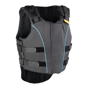 Chaleco Protector Ecuestre Unisex de Neopreno, Sin Mangas, Cintura Alta, Impermeable, Largo, Color Negro Sólido con Costuras Rojas - Product Image 6