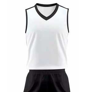 Uniforme de Baloncesto Unisex, Camiseta Blanca con Cuello en V, Pantalones Cortos Negros, 100% Poliéster, Transpirable, Corte Regular, Ropa para Todas las Temporadas - Product Image 4