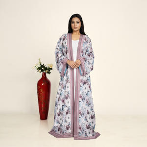 Abaya Suelta de Chifón Sólido para Mujer, Estilo Shrug, Abierta por Delante, Manga Larga Árabe, Atuendo Islámico Modesto para Oración, Ropa para Ramadán y Eid - Product Image 1