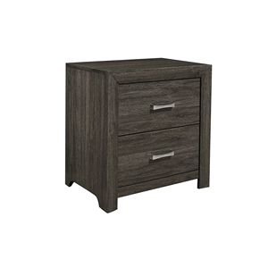 Contemporary Design 1pc Dark Gray Finish Nightstand with <b>Chrome</b> Tone Handles Bed <b>Side</b> <b>Table</b> for Bedroom Furniture - Product Image 3