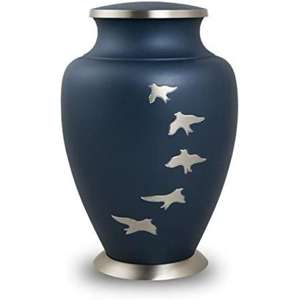 โกศบรรจุอัฐิรูปทรงโดม งานฝีมือโลหะโบราณ ลายใบไม้สลัก ราคาขายส่ง - Product Image 5