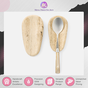 Última Llegada al Mercado, Cuchara de Mármol Travertino de Lujo, Clásica y Hermosa, para Restaurantes y Decoración del Hogar - Product Image 3