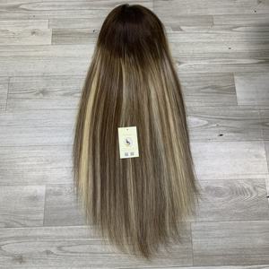 Customized Full Cuticles Aligned <b>Highlight</b> Vietnamese Human Hair Wigs Straight Swiss 5x5 HD Lace Closure Wigs from factory - Product Image 2