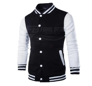 Chaqueta Varsity Casual de Invierno para Hombre de Alta Calidad, Cuello Alto, Botones Frontales, Parche Personalizado, Diseño de Jersey de Fútbol Americano, Forro Polar con Letras, Estilo Americano - Product Image 4