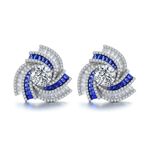 Luxury round cut Fancy Design <b>Earring</b> Women Jewelry Lab Gemstone Classic <b>Silver</b> Women Birthday Gift Classic <b>Earring</b> <b>Stud</b> <b>Set</b> - Product Image 1
