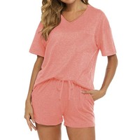 Ensemble short femme 2 pièces tendance, imperméable, confortable et décontracté, avec cordon de serrage et taille élastique, coupe ample