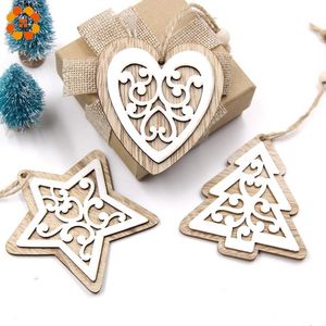 Wooden Angel Christmas Ornaments Handcrafted Traditional Decorations with <b>Leather</b> <b>String</b> - Product Image 3