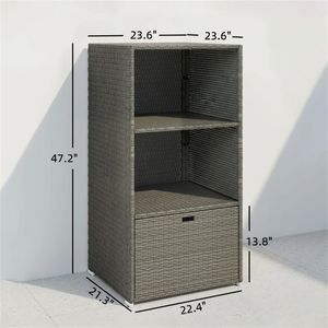 Portasciugamani e Armadietto Grigio Scuro per Piscina con Ripiano per Organizzazione e Comodità - Product Image 5