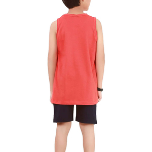 เสื้อกล้ามเด็กชายคุณภาพสูงสำหรับออกกำลังกาย ทรงครอปเล็กน้อย ผลิตจากโพลีเอสเตอร์ผสมคอตตอน แห้งเร็ว ระบายอากาศได้ดี สวมใส่สบาย - Product Image 3