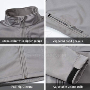 Windproof Men Winter Soft Shell <b>Jacket</b> <b>With</b> Warm <b>Fleece</b> <b>Lining</b> Multiple Pockets For Daily Wear Travel And Outdoor Activities - Product Image 5