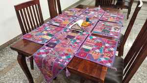 Alfombra estilo vintage Banjara con diseño antiguo kambadiya, juego de 6 tapetes, alfombra de patchwork hecha a mano. - Product Image 3