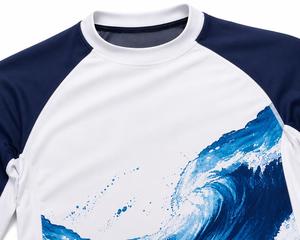Tendance : Rashguard Homme Manches Longues Imprimé Sublimation Motif Vague Respirant Anti-UV Écologique Séchage Rapide Polyester Sport - Product Image 4