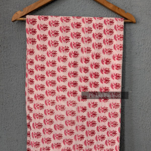 ผ้าพิมพ์ลายบล็อกอินเดีย ผ้าฝ้าย 100% ลายดอกไม้ สำหรับตัดเย็บเสื้อผ้า - Product Image 1