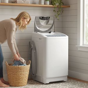 Lavatrice Portatile a Caricamento Frontale Completamente Automatica con 8 Programmi e 6 Livelli d'Acqua - Bianca (Spina AU/US) - Product Image 2