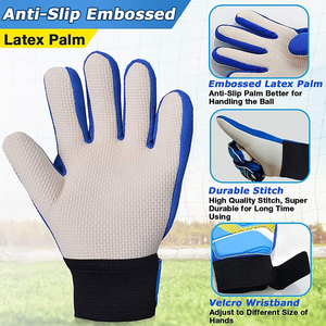 Professional Leather Goalkeeper Soccer <b>Gloves</b> Waterproof Breathable Non-Slip Unisex - Product Image 5