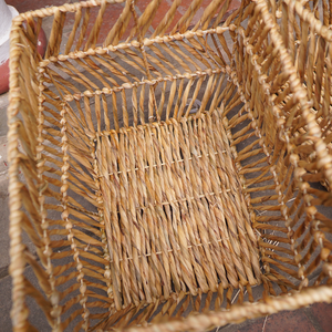 Set 4 Open-weave Storage <b>Baskets</b> <b>Hyacinth</b> Storage <b>Baskets</b> with Iron Wire Frame Made From Vietnam High Quality - Product Image 6