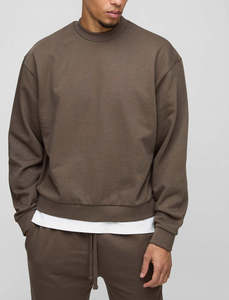 Wholesale <b>Men's</b> Oversized 100% Cotton Fleece Pullover Tracksuit For <b>Men</b> Custom High Quality Drop Shoulder Casual <b>Men</b> Tracksuit - Product Image 4