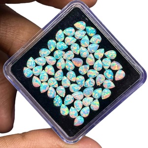 Opale naturelle australienne en forme de poire, cabochon 4mm 3mm, pierres précieuses en opale australienne, lot de pierres précieuses en vrac, prix de gros, pour la fabrication de bijoux - Product Image 1