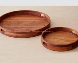 Plateau de service rectangulaire en bois d'acacia de qualité supérieure, fait main, léger, résistant au lave-vaisselle, qualité commerciale, vente en gros - Product Image 3