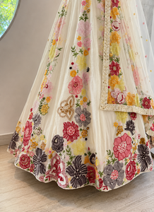 Lehenga Choli Bordado, Traje de Boda, Dupatta de Red Floral, Vestido de Fiesta sin Mangas para Mujer - Product Image 5