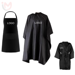 Cape de coiffure ajustable et confortable à boutons-pression, couvrante, imperméable en tissu polyester pour hommes/femmes, salon de coiffure/barbier - Product Image 5
