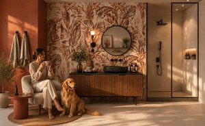 Evoluta Orang Mile series 600×1200mm matt colorful surface tile featuring an exquisite tropical floral design with soft botanica - Product Image 4