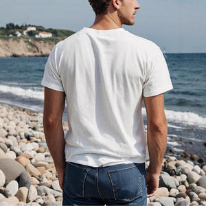 T-shirts graphiques surdimensionnés personnalisables pour hommes, manches courtes, streetwear, 100% coton jersey uni, été - Product Image 4