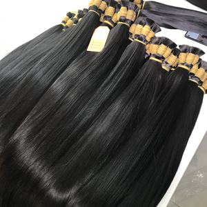 Tendance chaude Top produit os droit pleine longueur et lisse couleur noire cheveux en vrac prix abordable Extensions de cheveux - Product Image 6