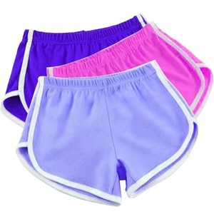 Shorts tricotés unis pour femmes, taille élastique, séchage rapide, style sportif, taille mi-haute, coupe régulière, vente en gros, fabricant OEM - Product Image 1