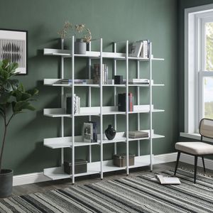 5 Tier <b>Vintage</b> Industrial Style Home Office <b>Bookcase</b> Open Bookshelf Metal Frame MDF Board Video Product (Old SKU WF286176AAK) - Product Image 2